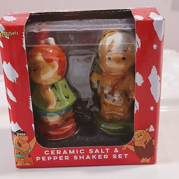 Silver Buffalo Kitchen The Flintstones Pebbles Bambam Ceramic Salt